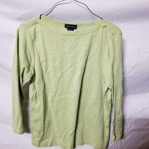 Pale Green Long-Sleeve Boatneck Tee